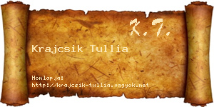 Krajcsik Tullia névjegykártya